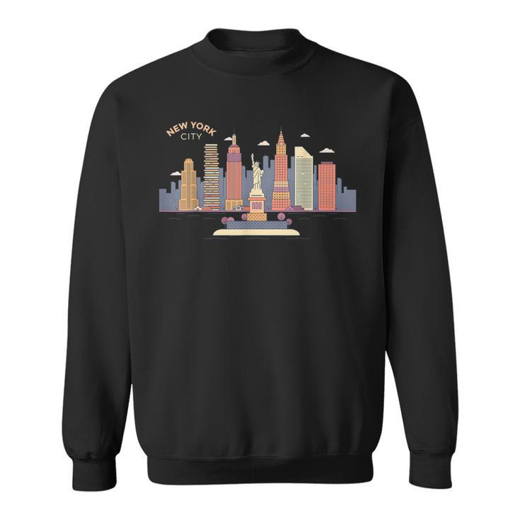 New York City Skyline Ny Vintage New York City Nyc  Men Women Sweatshirt Graphic Print Unisex