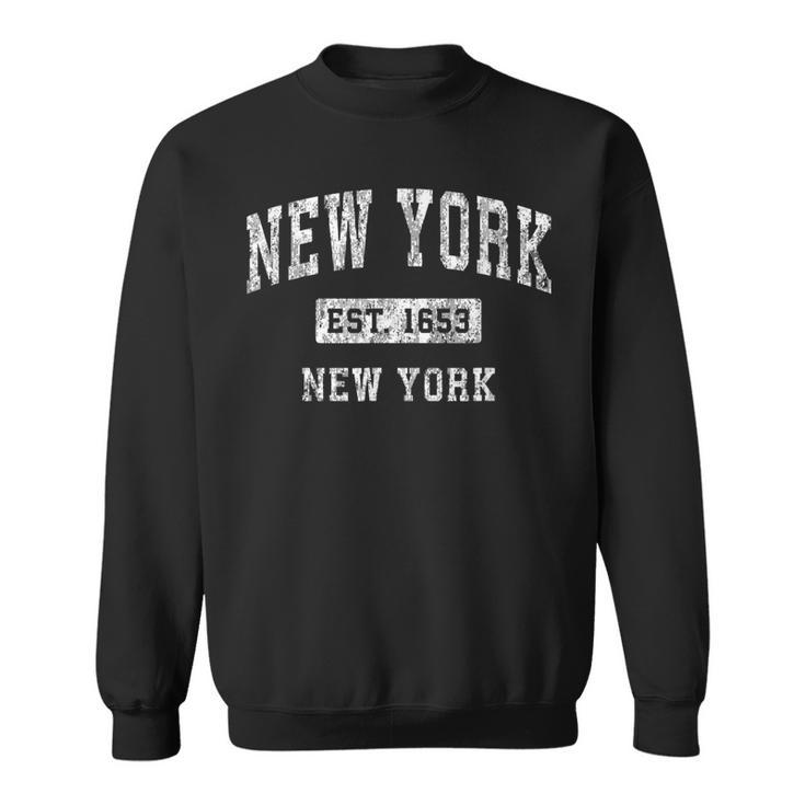 New York New York Ny Vintage Established Sports Design  Sweatshirt