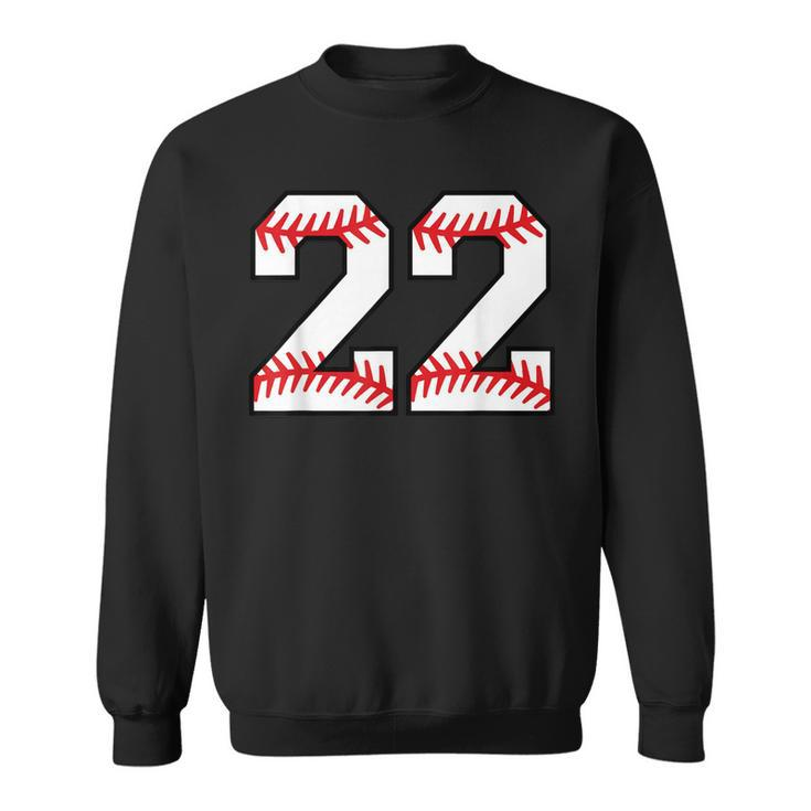 Number 22 Twenty Two Baseball Lucky Favorite Jersey Number  Sweatshirt