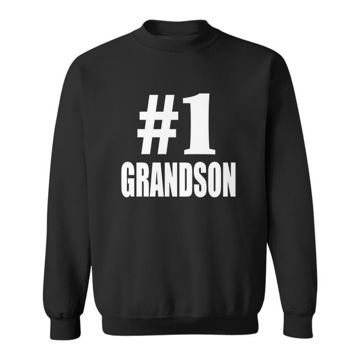 Number One 1 Grandson Men Women Sweatshirt Graphic Print Unisex