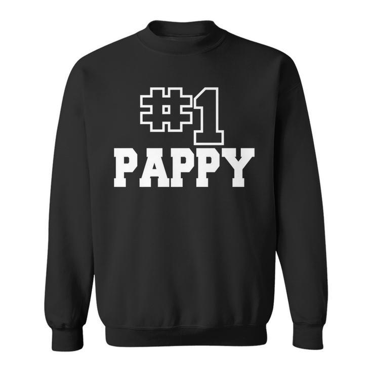 Number One Pappy No 1 Dad Best Grandpa Fathers Day Mens   Sweatshirt