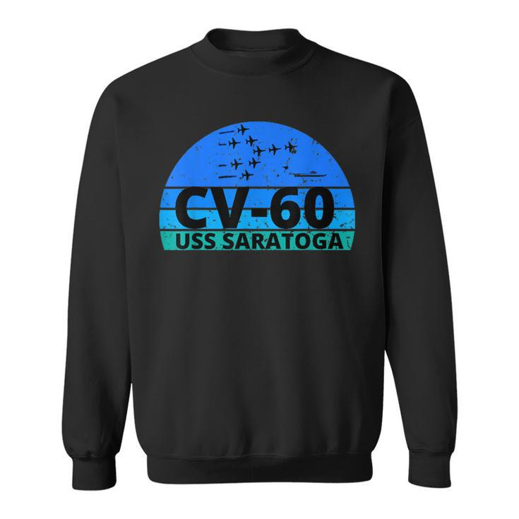 Ocean Blue Navy Aircraft Carrier Uss Saratoga  Sweatshirt