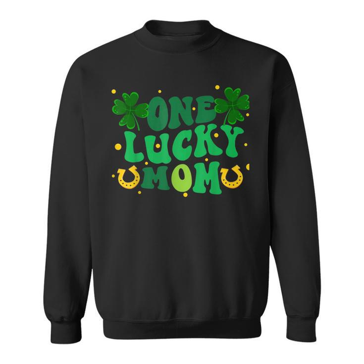 One Lucky Mom Shamrock Mom Life St Patricks Day  Sweatshirt