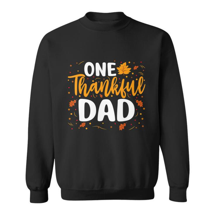 One Thankful Dad Matching Family Fall Thanksgiving Costume Sweatshirt