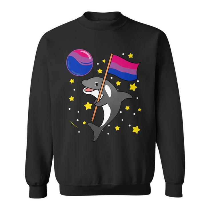 Orca In Space Bisexual Pride   Sweatshirt