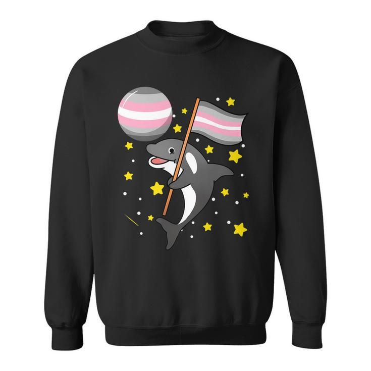Orca In Space Demigirl Pride   Sweatshirt