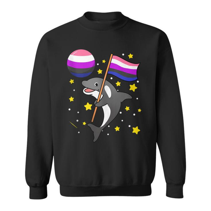 Orca In Space Genderfluid Pride Sweatshirt