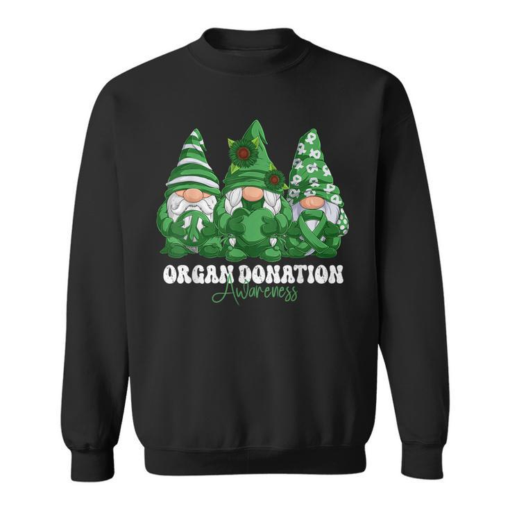 Organ Donation Awareness Month Green Ribbon Gnomies  Sweatshirt
