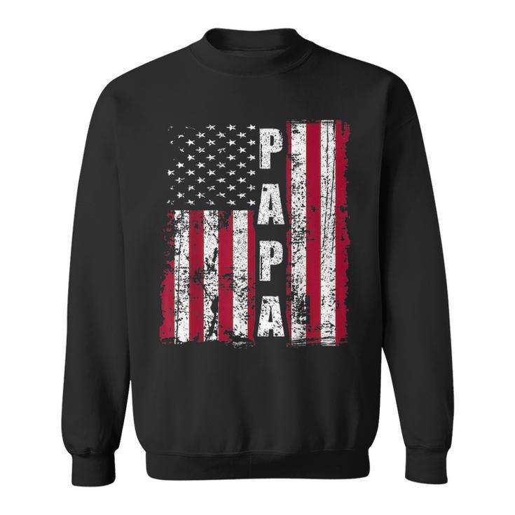 Papa American Flag  Fathers Day 2021 V2 Sweatshirt