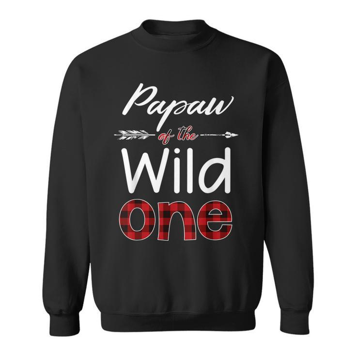 Papaw Of The Wild One Buffalo Plaid Lumberjack  Sweatshirt