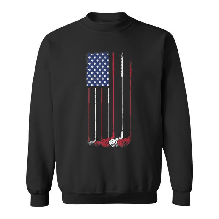 Patriotic Golf Usa Flag Golf Golfer Dad Grandpa Golf Club  Sweatshirt
