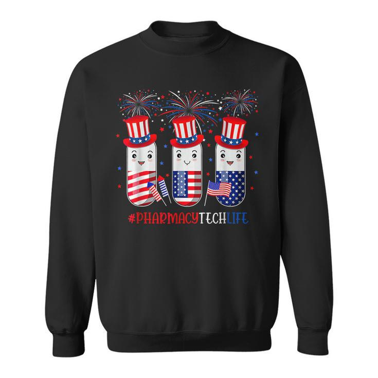 Pharmacy Tech Funny Pills American Patriotic 4Th Of July  Sweatshirt