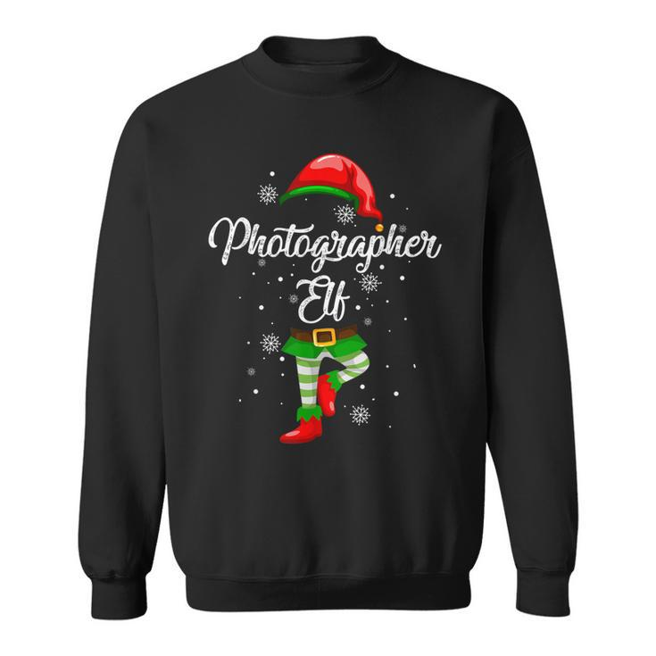 Photographer Elf Costume Funny Christmas Gift Team Group  Men Women Sweatshirt Graphic Print Unisex