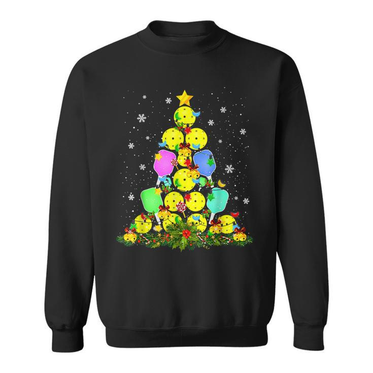 Pickleball Christmas Tree Santa Pickleball X Mas Lights 2022 Men Women Sweatshirt Graphic Print Unisex