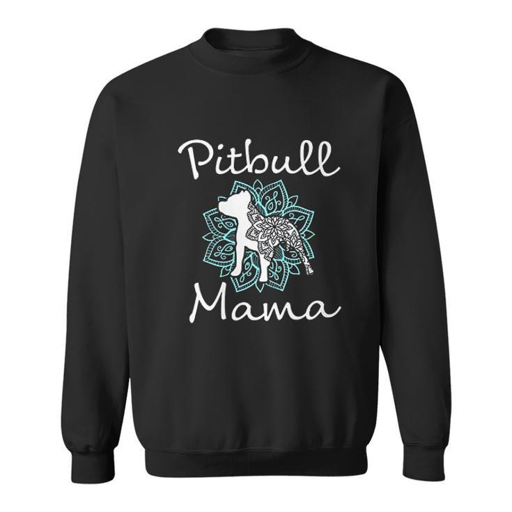 Pitbull Mama Mandala Cute Pit Bull Dog Gift Men Women Sweatshirt Graphic Print Unisex