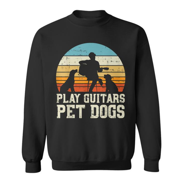 Play Guitars Pet Dog Retro Music Guitarist Animal Lover Gift  Sweatshirt