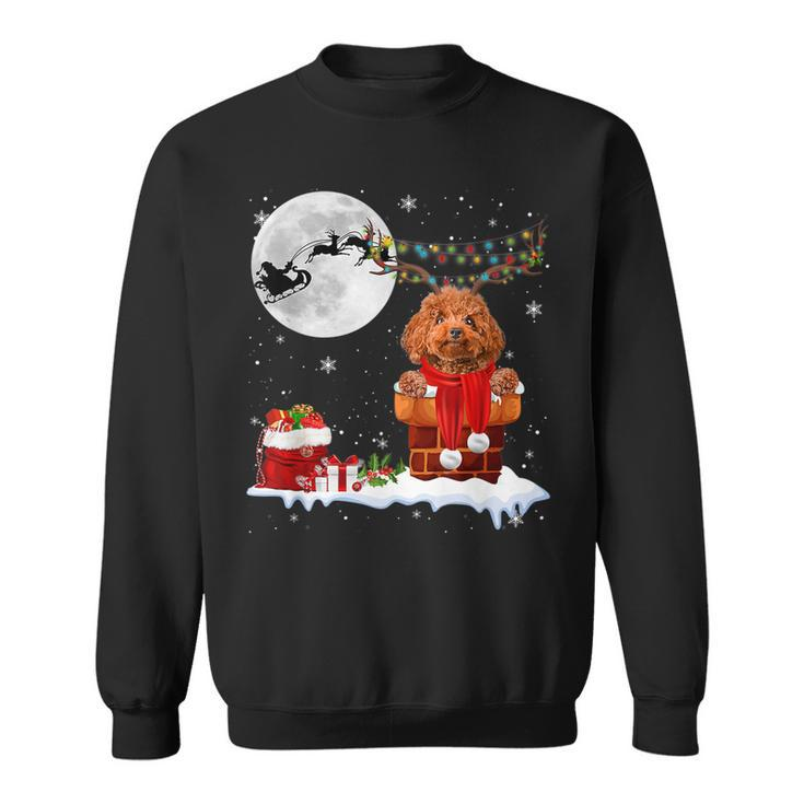 Poodle Christmas Tree Lights Pajama Dog Lover Santa Xmas  Men Women Sweatshirt Graphic Print Unisex