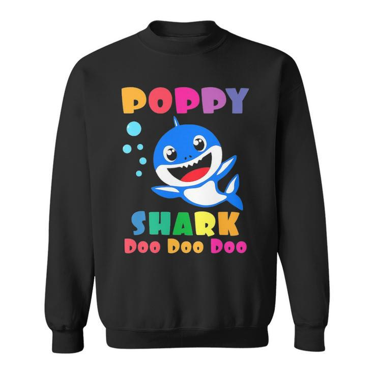 Poppy Shark  Funny Fathers Day Gift For Mens Dad Sweatshirt