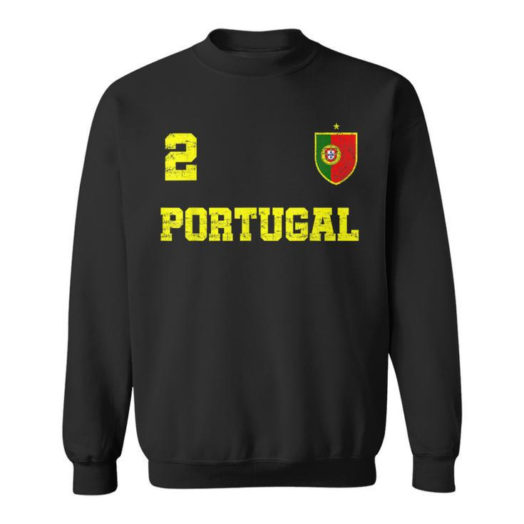Portugal Soccer Jersey Number Two Portuguese Futbol Flag Fan Men Women Sweatshirt Graphic Print Unisex