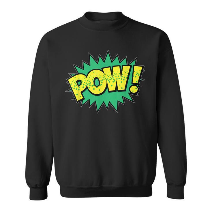 Pow Vintage Comic Book Hero Sound Effect Men Women Sweatshirt Graphic Print Unisex Thegiftio UK