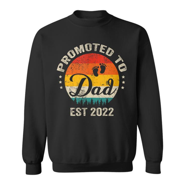 Promoted To Dad Est 2022 Vintage Sun Family Soon To Be Dad  Sweatshirt