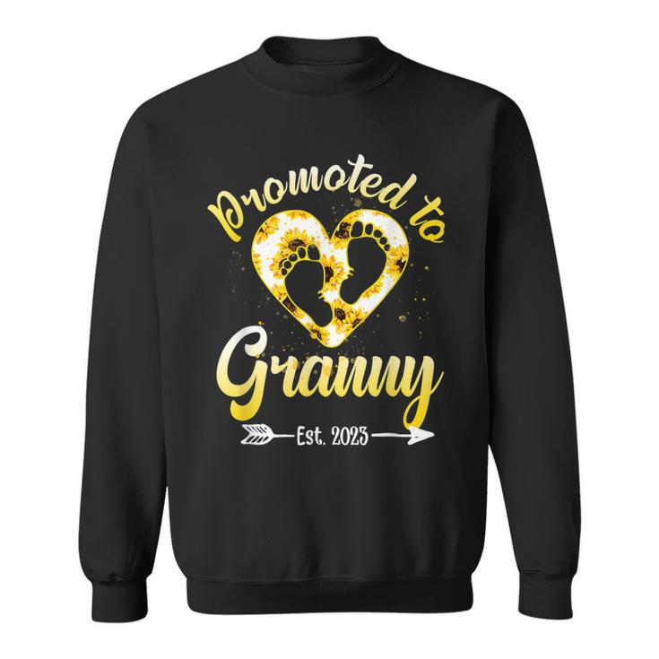 Promoted To Granny Est 2023 Funny Floral Mothers Day  Sweatshirt