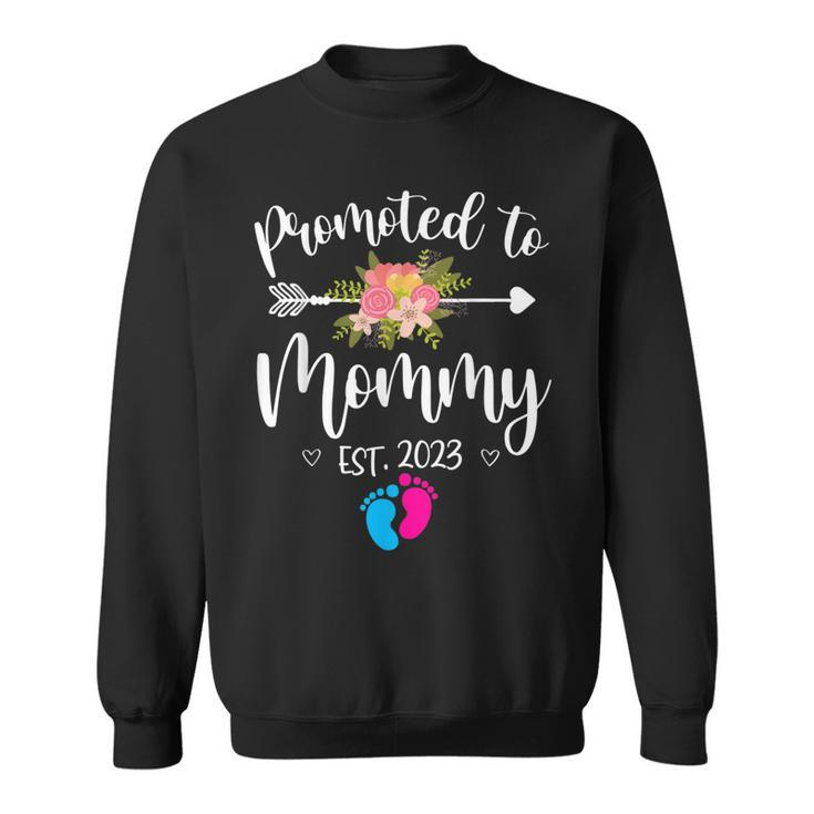 Promoted To Mommy Est 2023 Mom Pregnancy Announcement  Sweatshirt