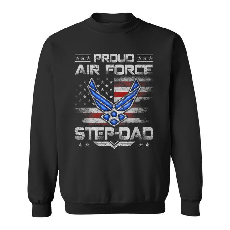 Proud Air Force Step-Dad Veteran Vintage Flag Veterans Day  Sweatshirt