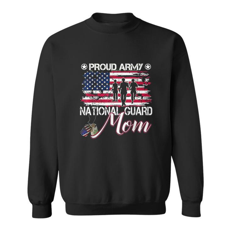 Proud Army National Guard Mom American Flag Men Women Sweatshirt Graphic Print Unisex