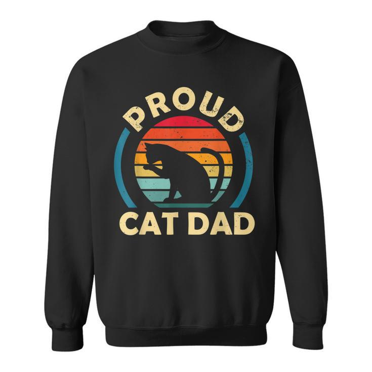 Proud Best Cat Dad Funny Cat Father Vintage Sunset  Sweatshirt