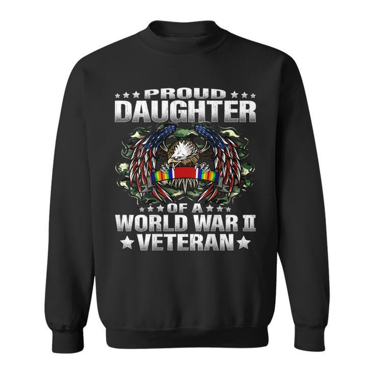 Proud Daughter Of A World War 2 Veteran Military Vets Child Men Women Sweatshirt Graphic Print Unisex
