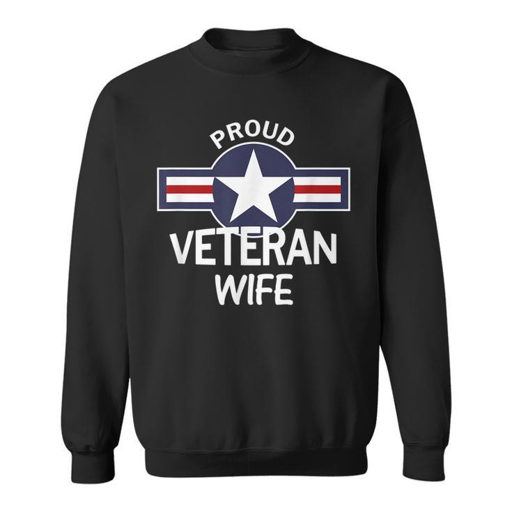 Proud Military Veteran Wife Vintage Aircraft Roundel  Men Women Sweatshirt Graphic Print Unisex