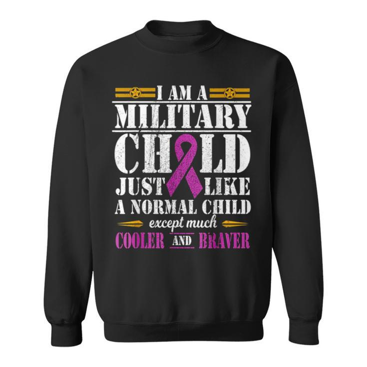 Proud Patriotic Military Brat Military Child Month Purple Up Sweatshirt