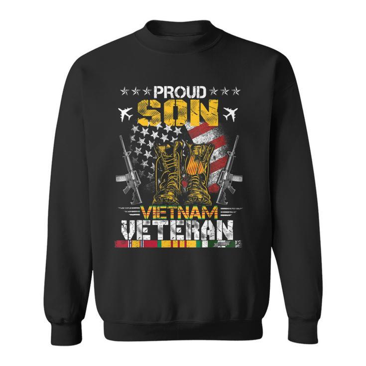 Proud Son Of Vietnam Veteran Us Flag Gifts Proud Veteran  Sweatshirt