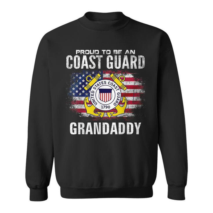Proud To Be An Coast Guard Grandaddy American Flag Veteran Sweatshirt