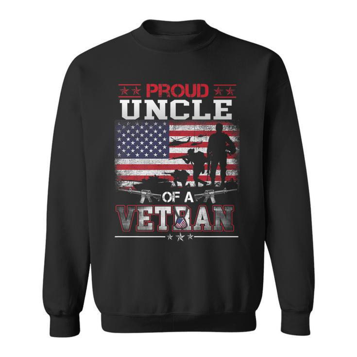 Proud Uncle Of A Veteran Vintage Flag Military Veterans Day Sweatshirt