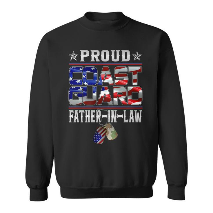 Proud Us Coast Guard Father-In-Law Dog Tags Military Family   Sweatshirt