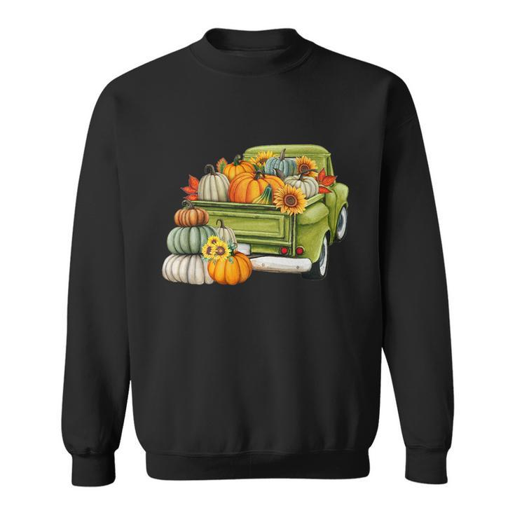 Pumpkin Fall Vintage Truck Sweatshirt