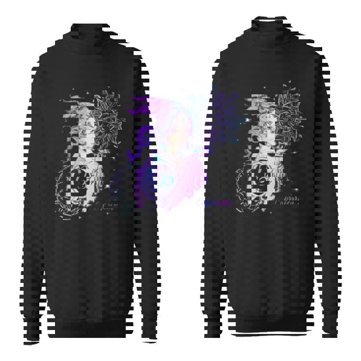 Purple Art Capricorn Horoscope Zodiac Sign Sweatshirt