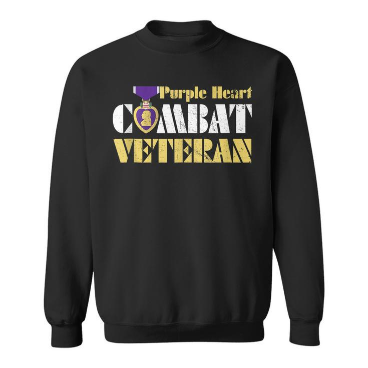 Purple Heart Combat Veteran Purple Heart Day Us Military  Sweatshirt