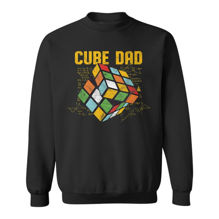 Puzzle Cube Dad Speed Cubing 80S Youth Vintage Math  Sweatshirt