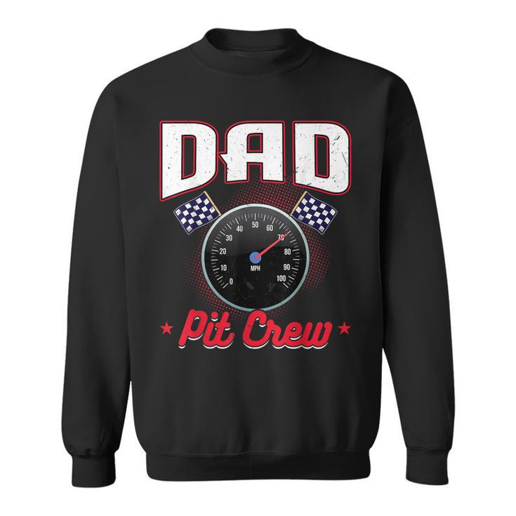 Race Car Birthday Party Racing Family Dad Pit Crew  V2 Men Women Sweatshirt Graphic Print Unisex