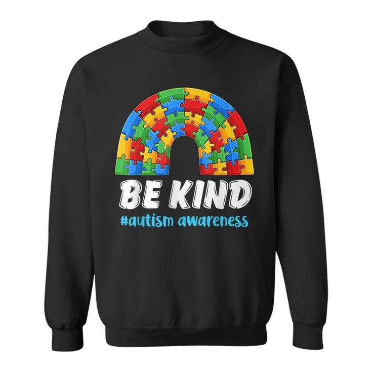 Rainbow Puzzle Autism Support Be Kind Autism Awareness  Sweatshirt