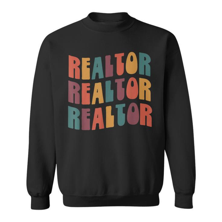Realtor Groovy Retro Colorful Design Real Estate Agent  Sweatshirt