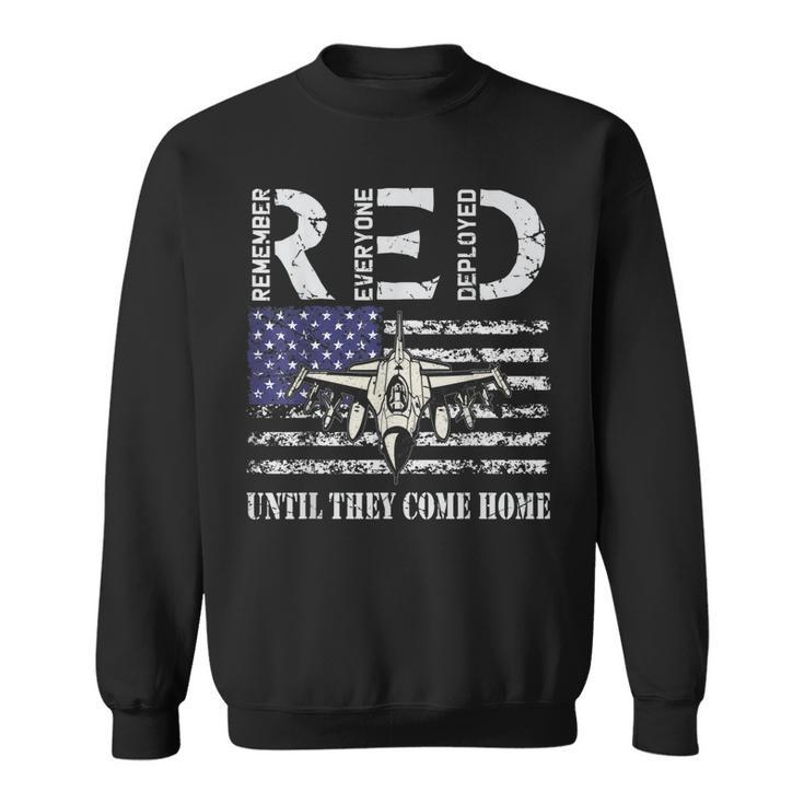 Red Friday Military  Air Force Usaf Us Flag Veteran  Men Women Sweatshirt Graphic Print Unisex