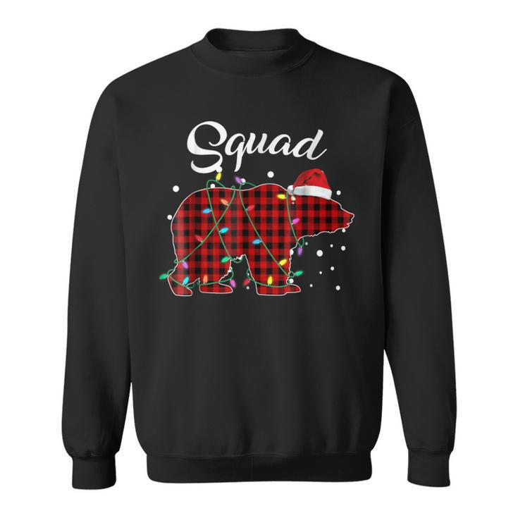 Red Plaid Squad Bear Matching Buffalo Pajama Sweatshirt