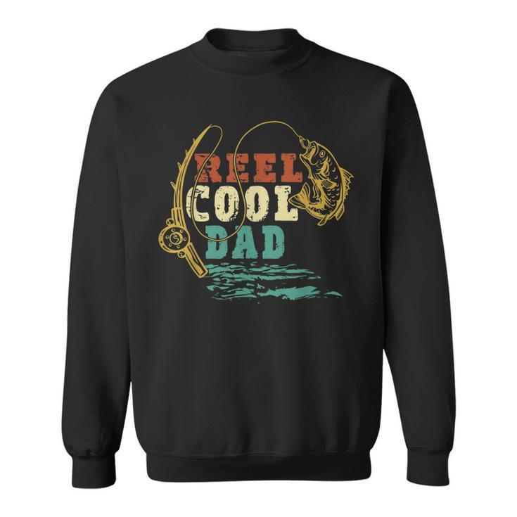 Reel Cool Dad Vintage Fishing Fathers Day Daddy Fisherman  Sweatshirt
