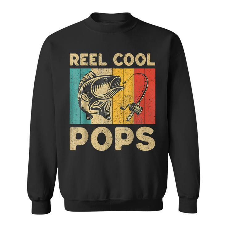 Reel Cool Pops Funny Fishing Lovers Fathers Day Vintage  Sweatshirt