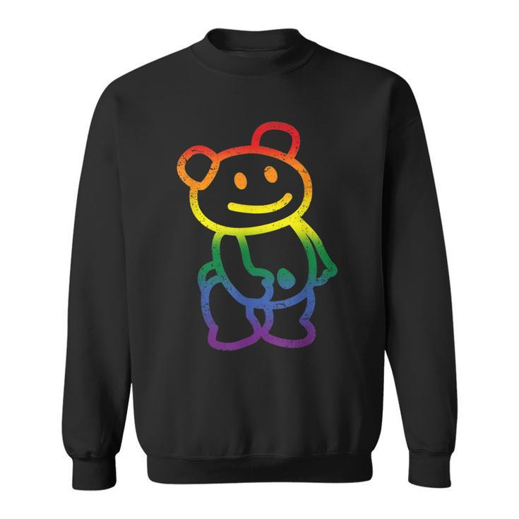 Reflective Bear Gay Pride Flag Lgbt-Q Ally Cute Animal  Sweatshirt