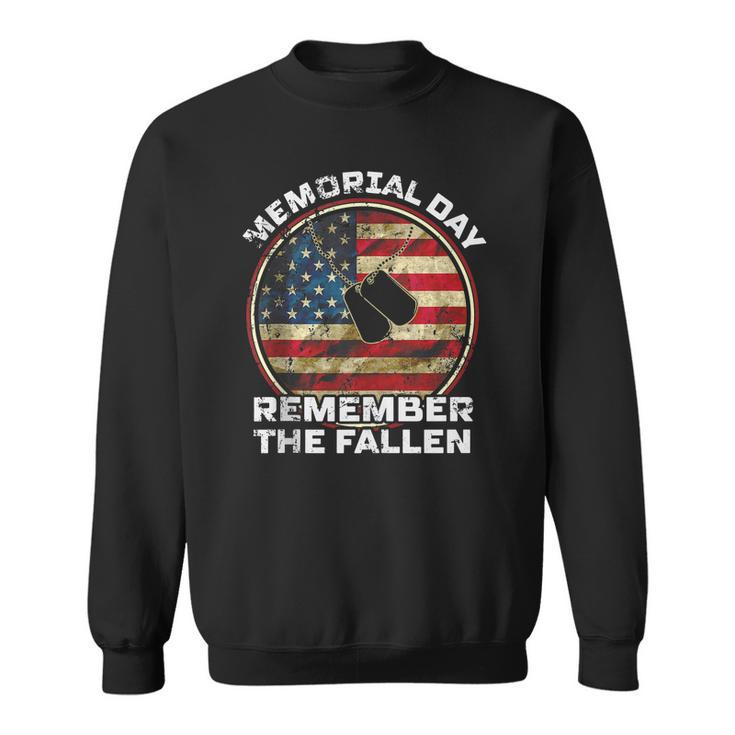 Remember The Fallen Veteran Military Happy Memorial Day Men Women Sweatshirt Graphic Print Unisex